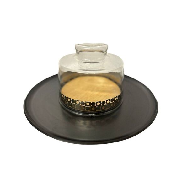 Vintage Pyrex Mid Century Cheese Tray with Atomic Design – 11” Tray - Picture 4 of 10